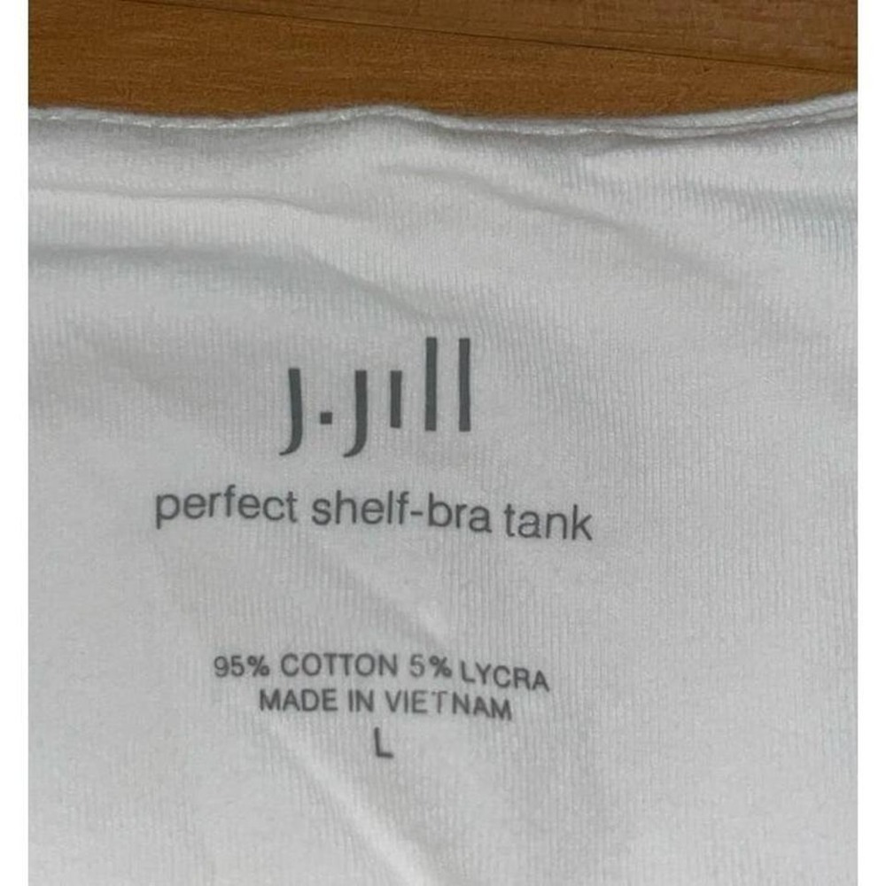 Womens J.Jill Perfect White Shelf Bra Tank Top Shirt - Picture 5 of 5